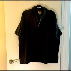 Basco Mens XL Black Short Sleeve Polo Shirt with design on button closure